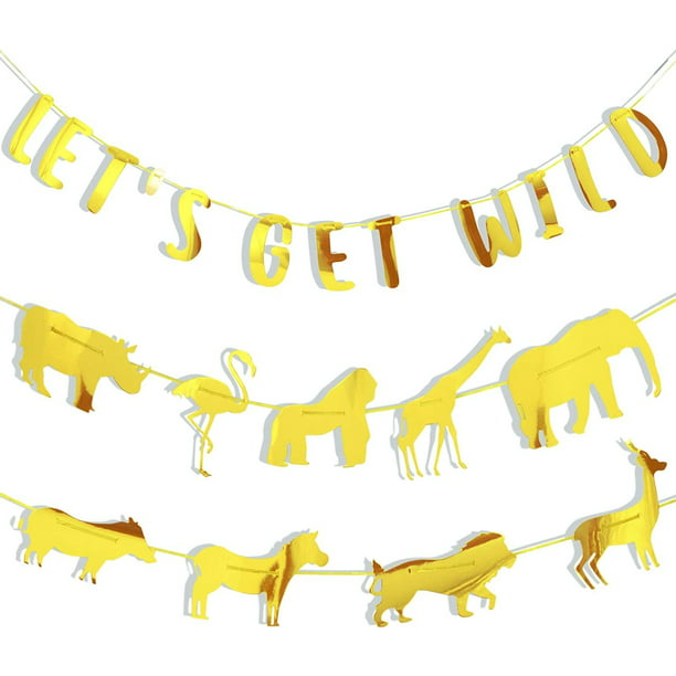 Leopard Print And Yellow Personalised Birthday Party Bunting Banner Garland